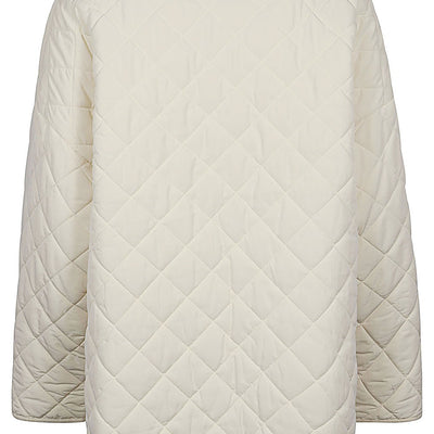 Sandbeige Quilted nylon jacket