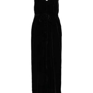 Gold Hawk V-back wide leg Velvet jumpsuit