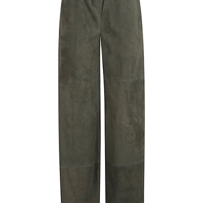 Via Masini 80 Suede leather trousers