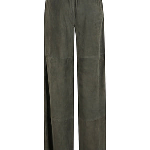 Via Masini 80 Suede leather trousers