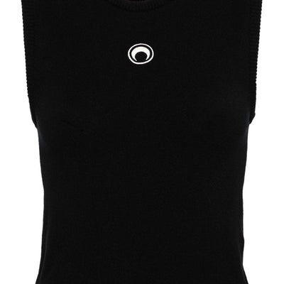 Marine Serre Crescent Moon-embroidered tank top