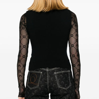 Marine Serre Crescent Moon-embroidered tank top