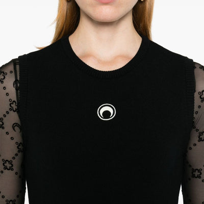 Marine Serre Crescent Moon-embroidered tank top