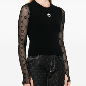 Marine Serre Crescent Moon-embroidered tank top
