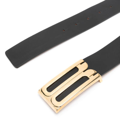 Victoria Beckham Jumbo Frame logo-buckle leather belt