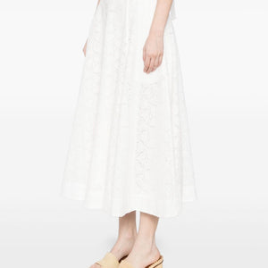 Zimmermann Crush embroidered midi skirt