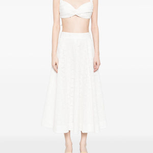 Zimmermann Crush embroidered midi skirt
