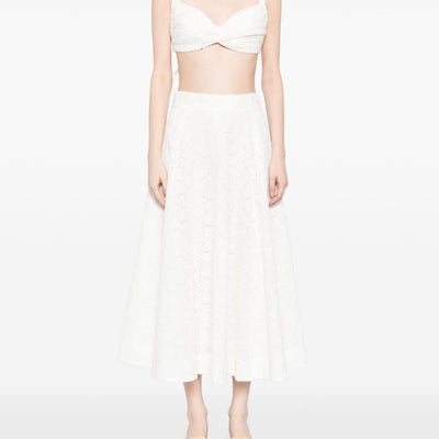 Zimmermann Crush embroidered midi skirt