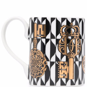 Fornasetti Mug Keys and Diamonds