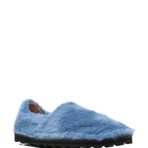 Marni Blue Faux Fur Slip-On Loafers