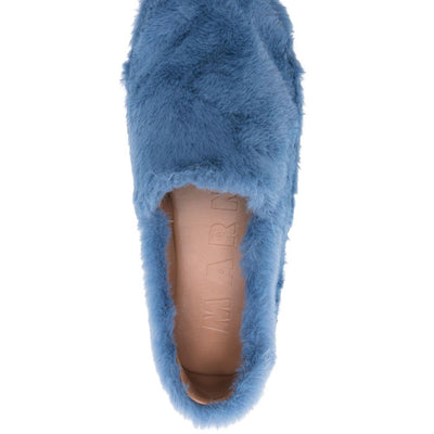 Marni Blue Faux Fur Slip-On Loafers