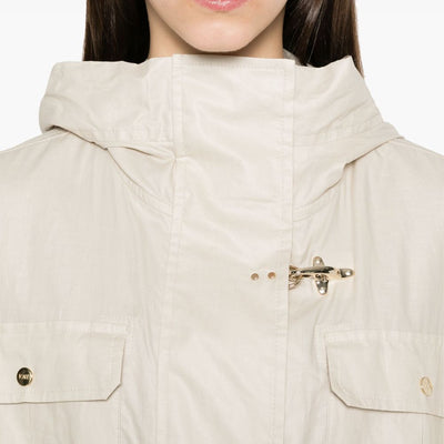 Fay Linen and cotton blend parka coat