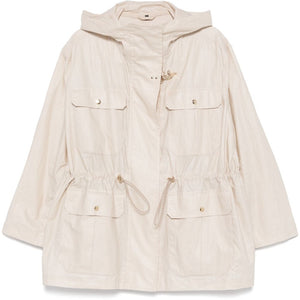 Fay Linen and cotton blend parka coat