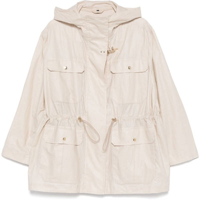 Fay Linen and cotton blend parka coat