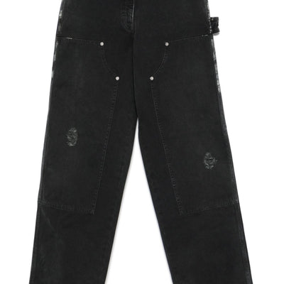 Golden Goose jeans with distressed effect and front patches