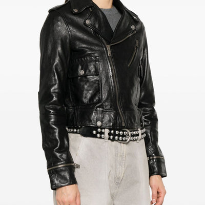 Golden Goose leather jacket with shiny effect