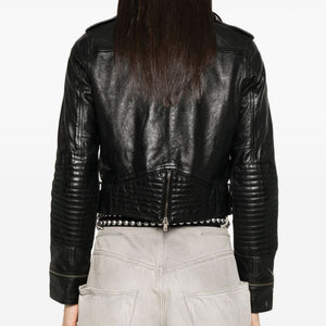 Golden Goose leather jacket with shiny effect