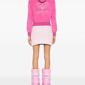 Balenciaga Rhinestone-logo zipped hoodie