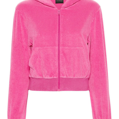 Balenciaga Rhinestone-logo zipped hoodie
