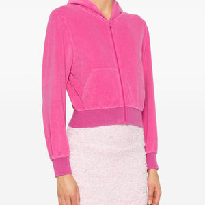 Balenciaga Rhinestone-logo zipped hoodie