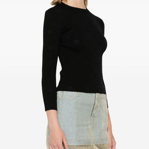 Balenciaga BB-pattern open-knit jumper