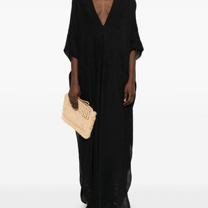 Taller Marmo Pre V-neck half-length sleeves V-back Rio Maggiore kaftan dress