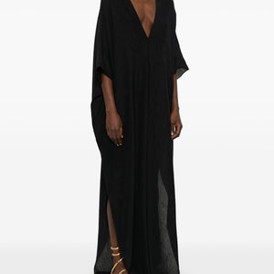 Taller Marmo Pre V-neck half-length sleeves V-back Rio Maggiore kaftan dress