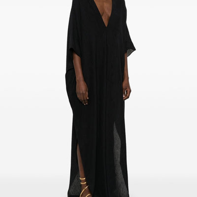 Taller Marmo Pre V-neck half-length sleeves V-back Rio Maggiore kaftan dress