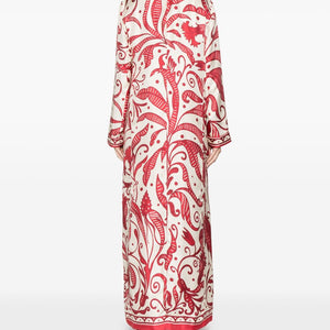F.R.S . F.R.S. Silk crepe long kaftan dress