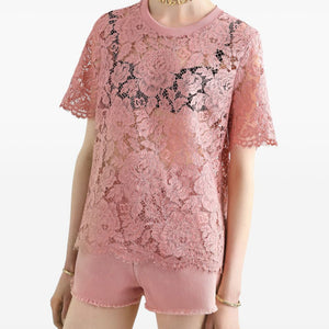 Dolce & Gabbana corded lace short sleeved T-shirt
