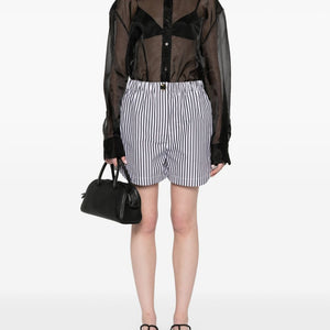 Sportmax Striped cotton shorts
