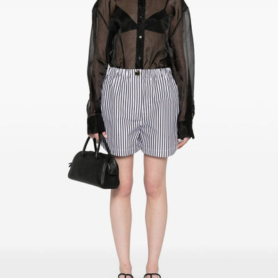 Sportmax Striped cotton shorts