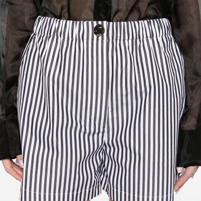 Sportmax Striped cotton shorts