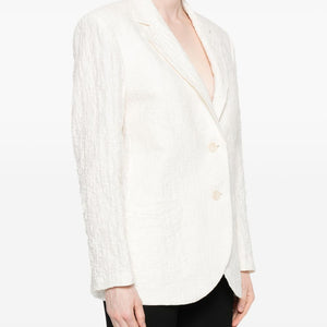 Harris Wharf London crinkled shoulder-pads blazer
