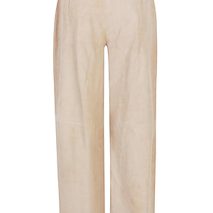 Via Masini 80 Suede leather trousers
