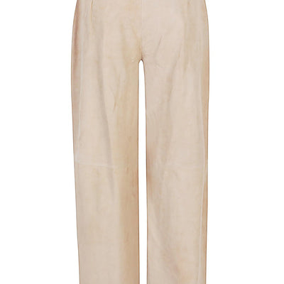 Via Masini 80 Suede leather trousers