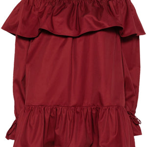 Saint Laurent ruffled cotton mini dress