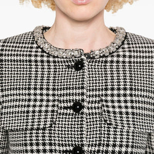 Self-Portrait Houndstooth crop jacket