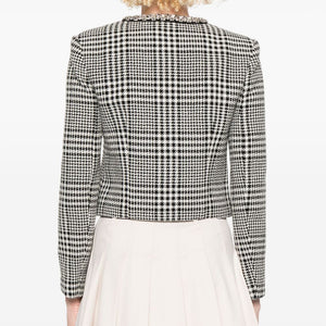 Self-Portrait Houndstooth crop jacket