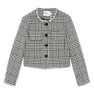 Self-Portrait Houndstooth crop jacket
