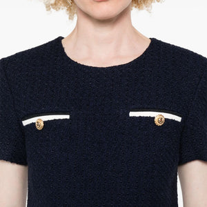Self-Portrait Short tweed dress with belt