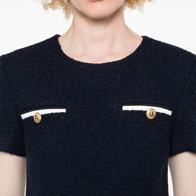 Self-Portrait Short tweed dress with belt