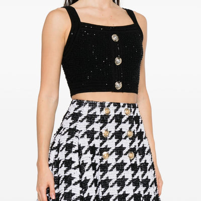 Balmain Black Sleeveless Tops
