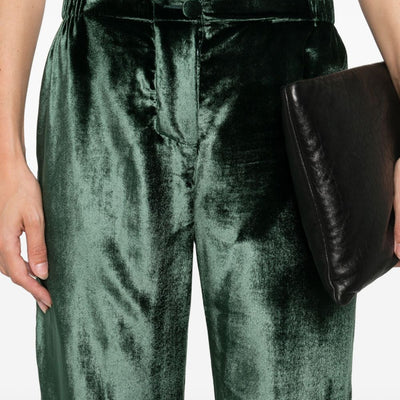 F.R.S . Velvet high-waisted trousers