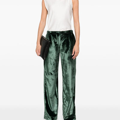 F.R.S . Velvet high-waisted trousers