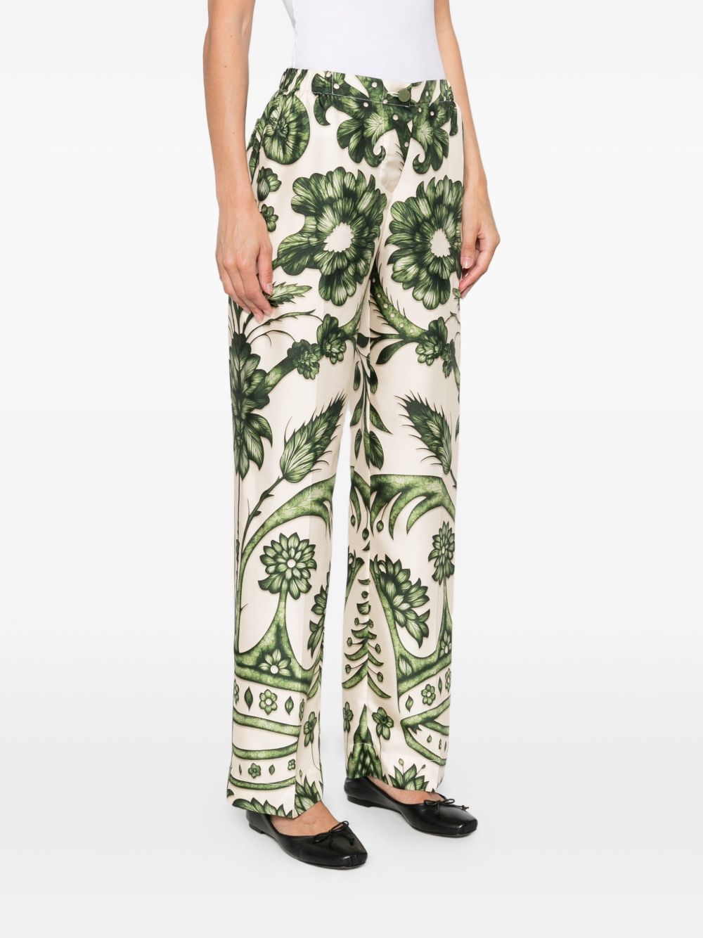 F.R.S . Printed silk trousers