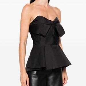 Alexander McQueen Bow-detailed peplum top