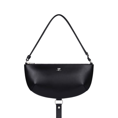 Courreges Pre half-moon leather shoulder bag