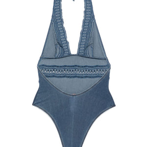 Ermanno Scervino Crochet-lace halter swimsuit