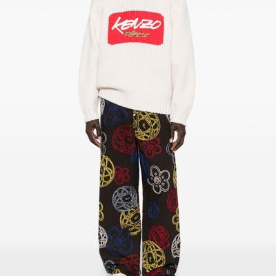 Kenzo Futura Embroidered cotton trousers